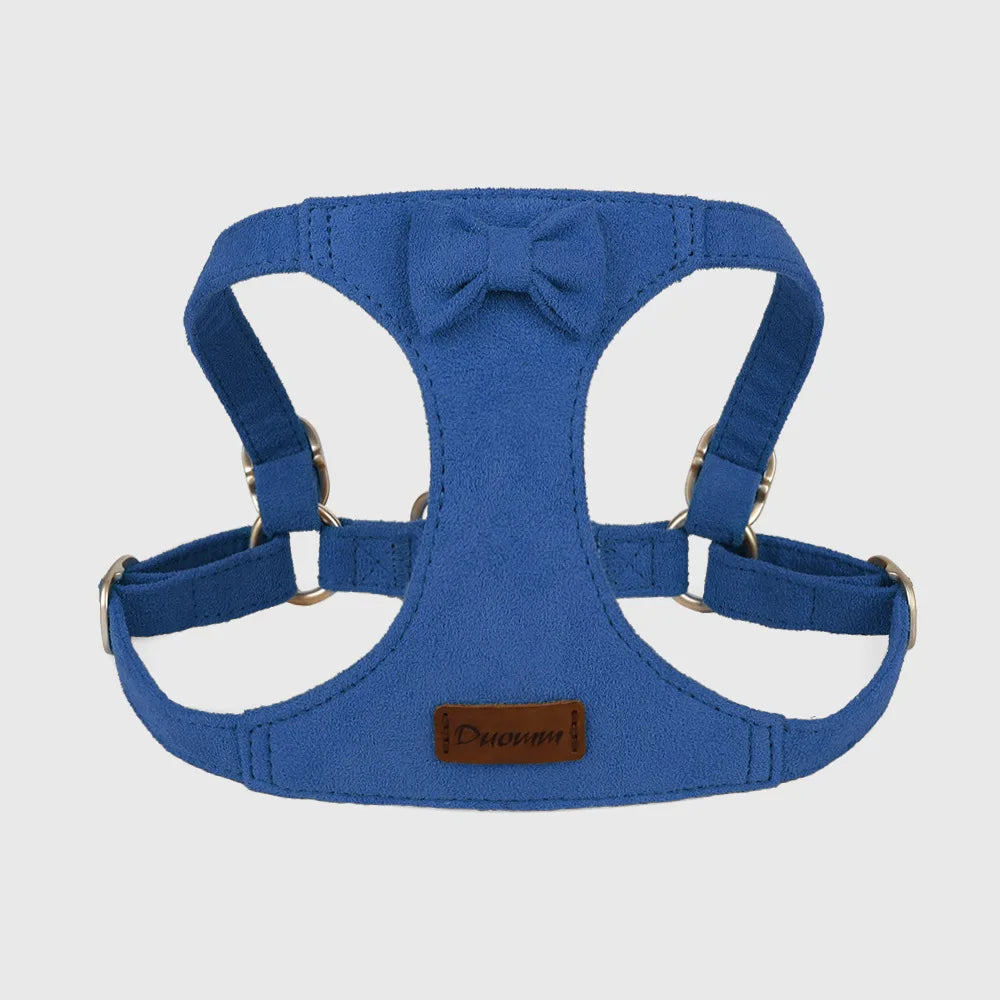 Trendy Premium Suede Dog Harness Leash Set - Adjustable Pet Chest Strap Soft & Durable Puppy kitten Fashion Accessories
