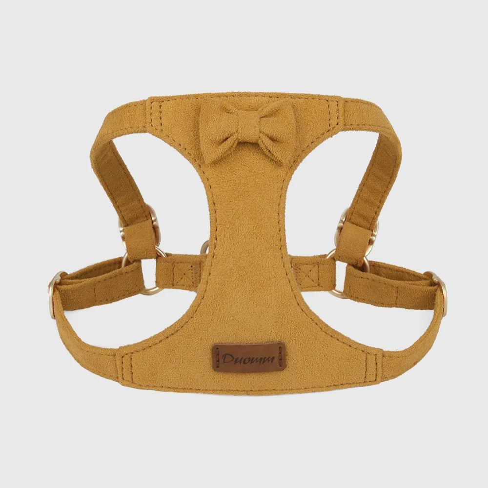 Trendy Premium Suede Dog Harness Leash Set - Adjustable Pet Chest Strap Soft & Durable Puppy kitten Fashion Accessories