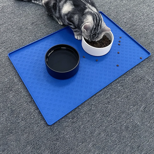 Alfombrilla de Silicona Impermeable para Comederos de Mascotas
